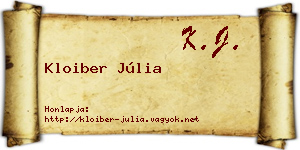 Kloiber Júlia névjegykártya